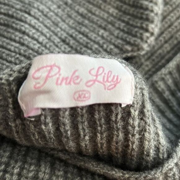 Pink Lily Gray Ribber Sweater XL - Picture 5 of 5